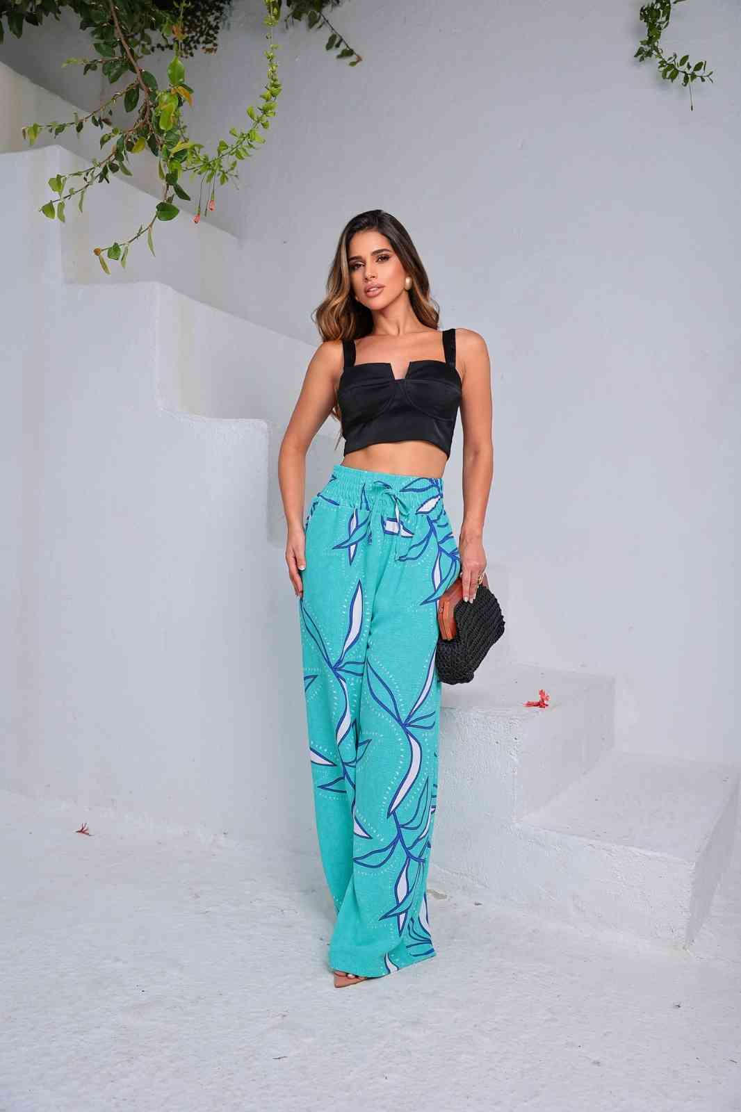 Floral Romântico  Pantalona