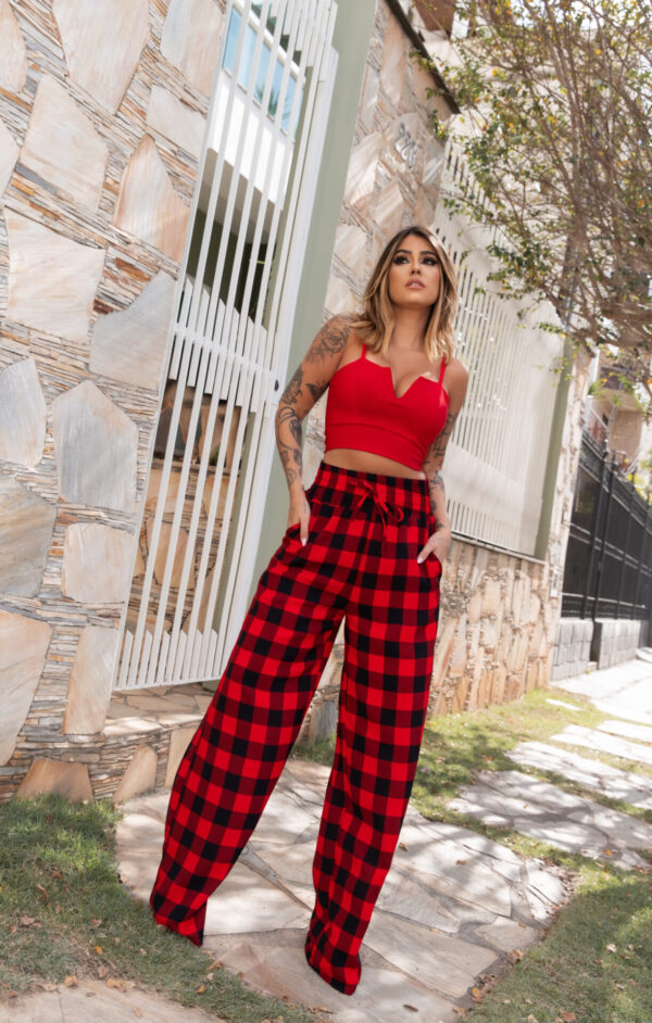 Calça Xadrez Pantalona Moderno - Imagem 5
