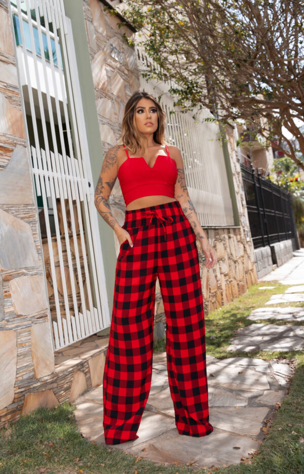 Calça Xadrez Pantalona Moderno - Imagem 2