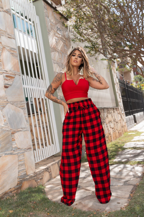 Calça Xadrez Pantalona Moderno - Imagem 7