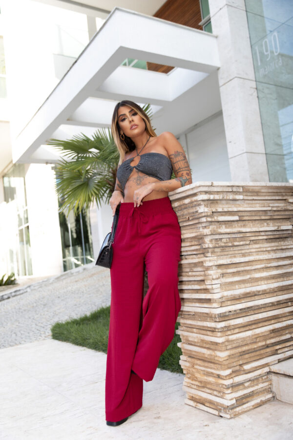 Calça Pantalona Marsala - Imagem 7